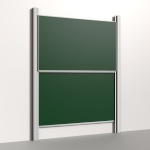 Pylonentafel, 200x120 cm, 2-flächig, höhenverstellbar, Stahlemaille grün 
